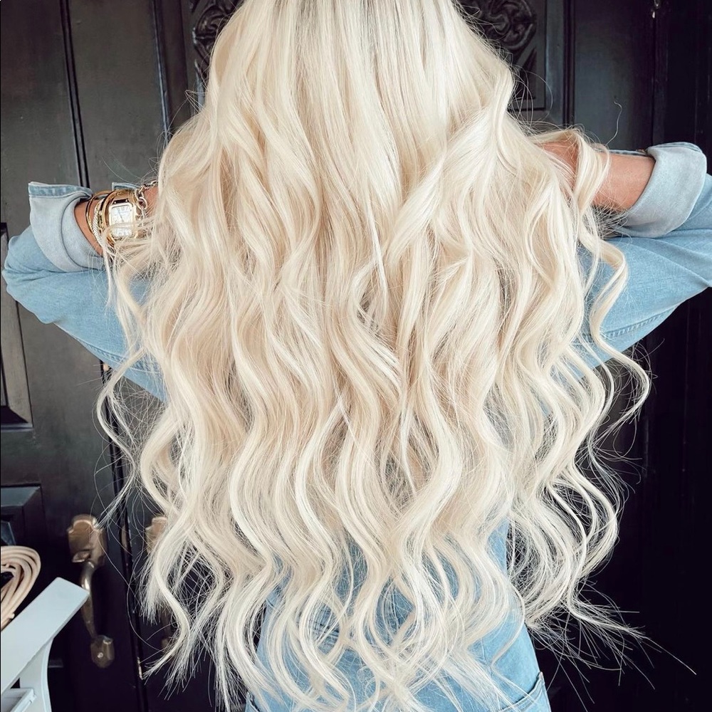 18 inch donna bella blonde clip in hair extensions